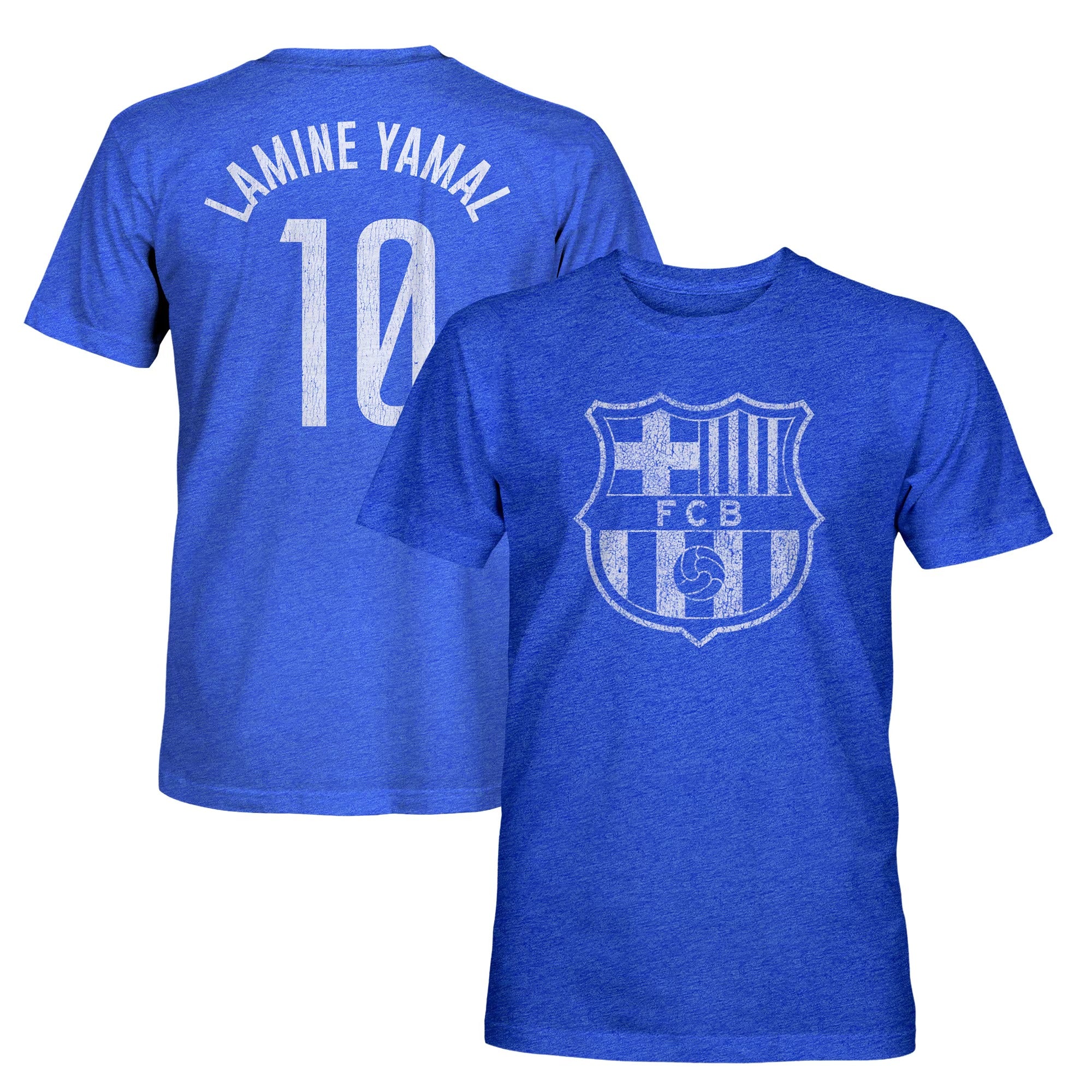 Jerseys Teams World™ Lamine Yamal Barcelona 1863FC Player Name & Number Twisted Tri-Blend Slub T-Shirt – Heather Royal Jerseys Teams World™ Lamine Yamal Barcelona 1863FC Player Name & Number Twisted Tri-Blend Slub T-Shirt – Heather Royal