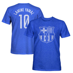 Jerseys Teams World™ Lamine Yamal Barcelona 1863FC Player Name & Number Twisted Tri-Blend Slub T-Shirt – Heather Royal