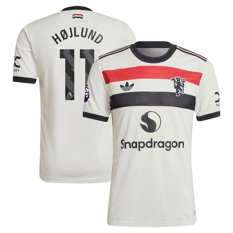 Rasmus Højlund Manchester United adidas 2024/25 Third Jersey - Cream