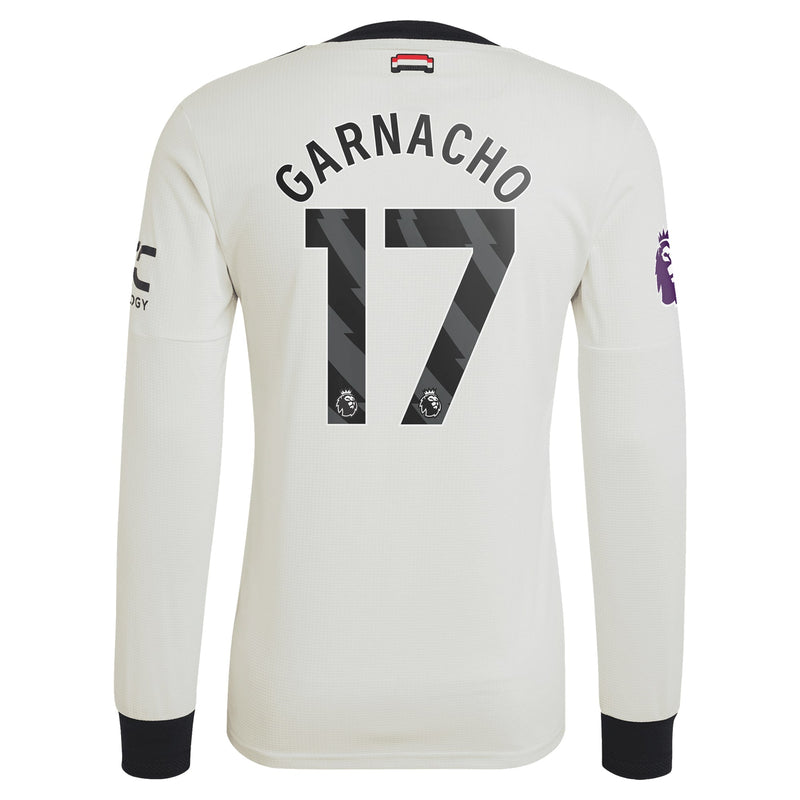 Alejandro Garnacho Manchester United adidas 2024/25 Third Long Sleeve Jersey - Cream