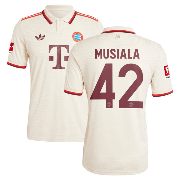 Jamal Musiala Bayern Munich adidas 2024/25 Third Player Jersey - Cream