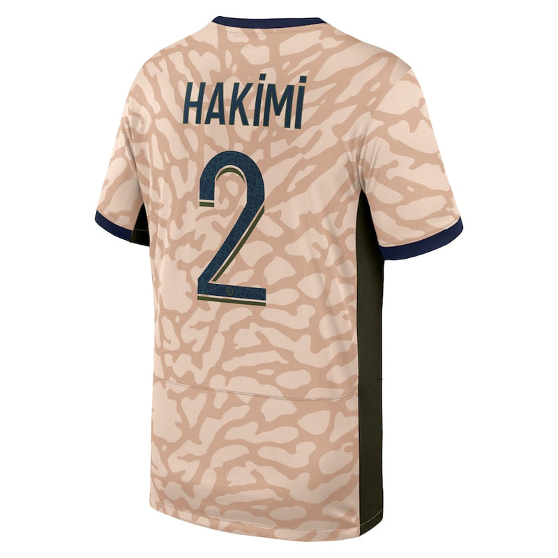 Achraf Hakimi Paris Saint-Germain Jordan Brand Youth 2023/24 Fourth Stadium Replica Player Jersey – Tan