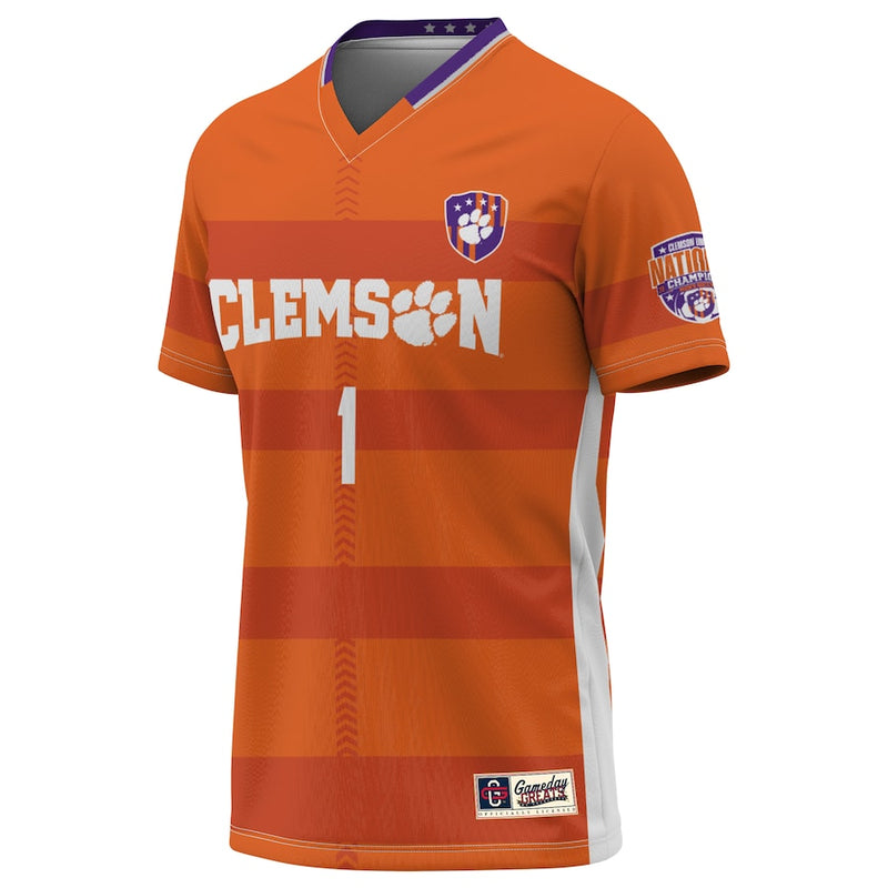 #1 Clemson Tigers GameDay Greats Unisex 2023 NCAA Men's Soccer National Champions Four-Star Lightweight Fashion Jersey - Orange