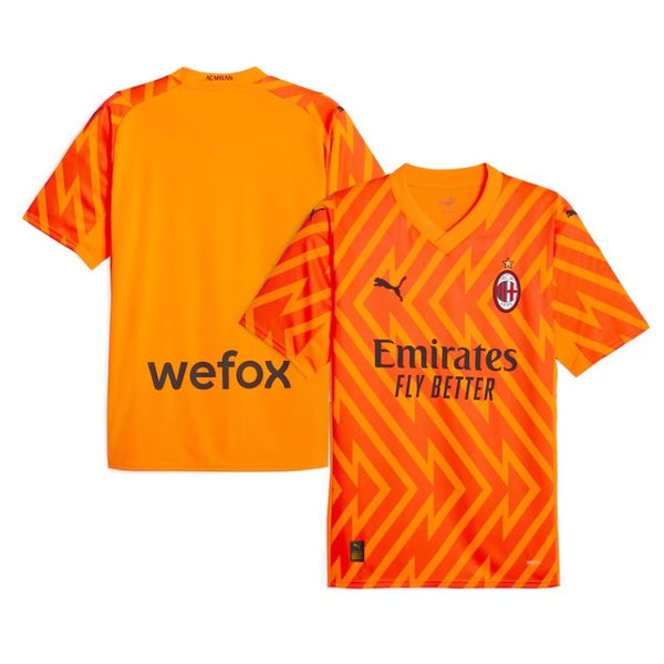 AC Milan 2023/24 Short Sleeve Goalkeeper Custom Jersey - Orange