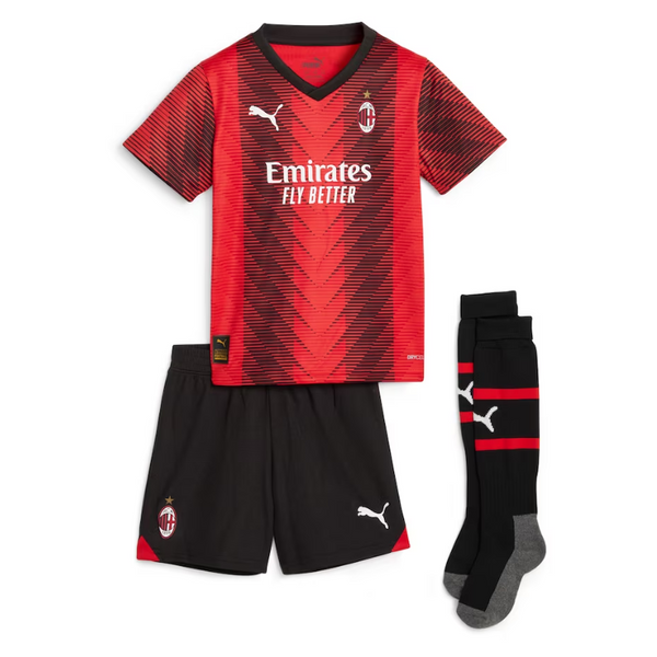 AC Milan Home Kids Kit 2023-24 Custom Jersey - Red - Jersey Teams World