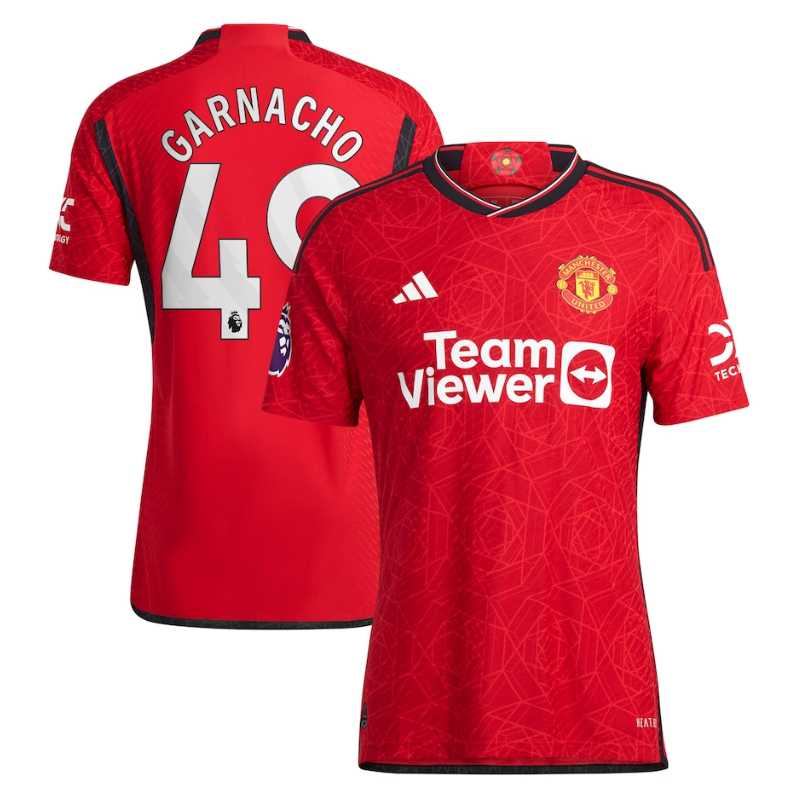 Alejandro Garnacho Manchester United Shirt 2023/24 Home Player Jersey - Red