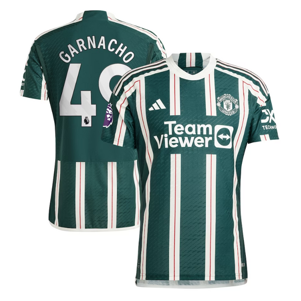 Alejandro Garnacho Manchester United Shirt 2023/24 Away Player Jersey - Green