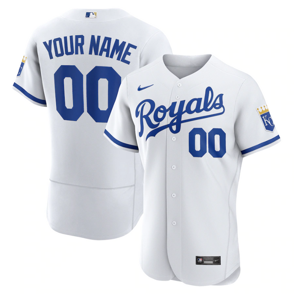 All Genders Kansas City Royals White Official Custom Jersey