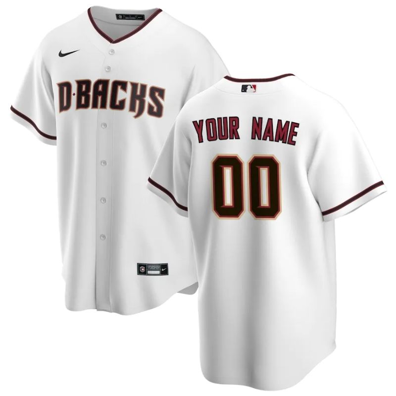 Arizona Diamondbacks 2023 Home Custom Jersey Unisex - White - Jersey Teams World