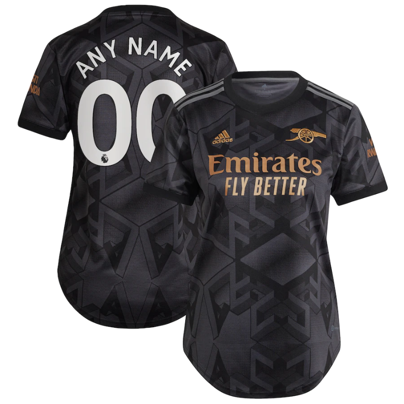 Arsenal Women's 2022/23 Away Custom Unisex Jersey - Black - Jersey Teams World