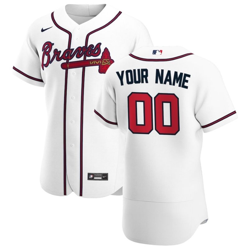 Atlanta Braves Team 2023 Home Custom Jersey Unisex White - Jersey Teams World