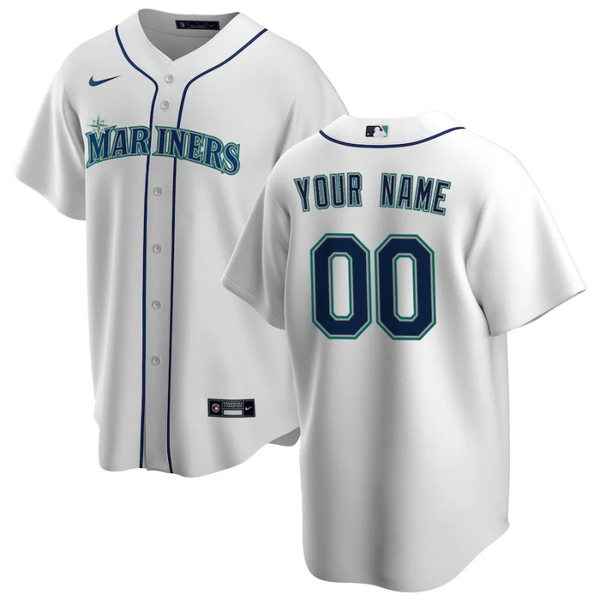 All Players Seattle Mariners White Home Custom Jersey