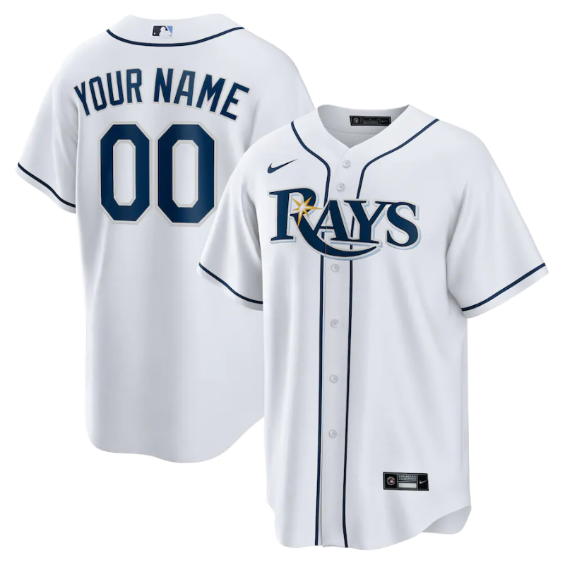 All Players Tampa Bay Rays White Home Custom Jersey