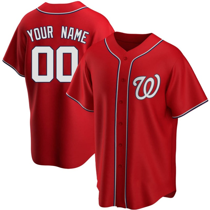 Washington Nationals Red Alternate Team Custom Jersey All Genders