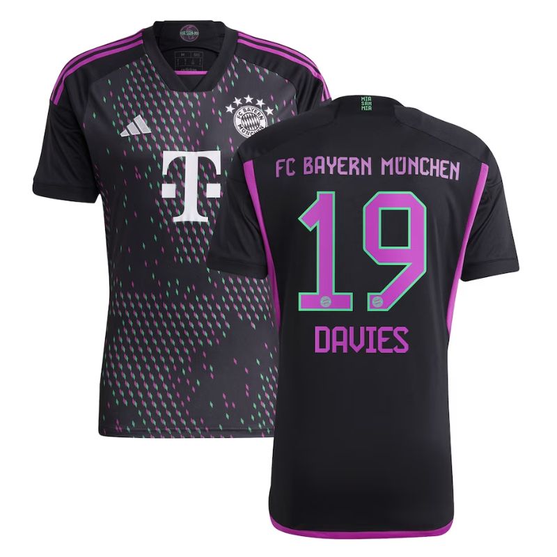 Alphonso Davies Bayern Munich Shirt 2023/24 Away Player Jersey - Black