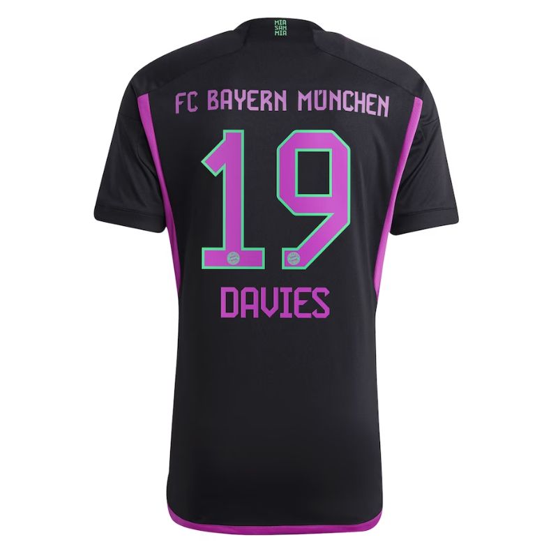 Alphonso Davies Bayern Munich Shirt 2023/24 Away Player Jersey - Black