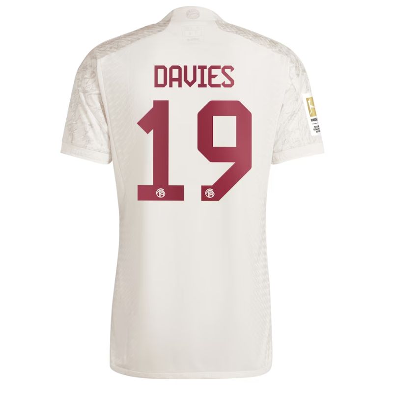 Alphonso Davies Bayern Munich Shirt 2023/24 Third Jersey - White