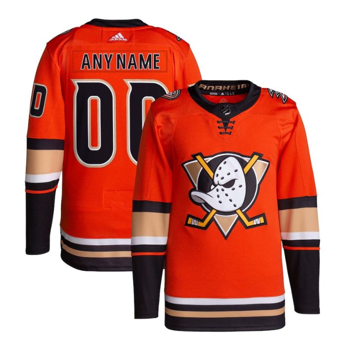 Anaheim Ducks Unisex Alternate Primegreen Pro Personalized Jersey - Orange - Jersey Teams World