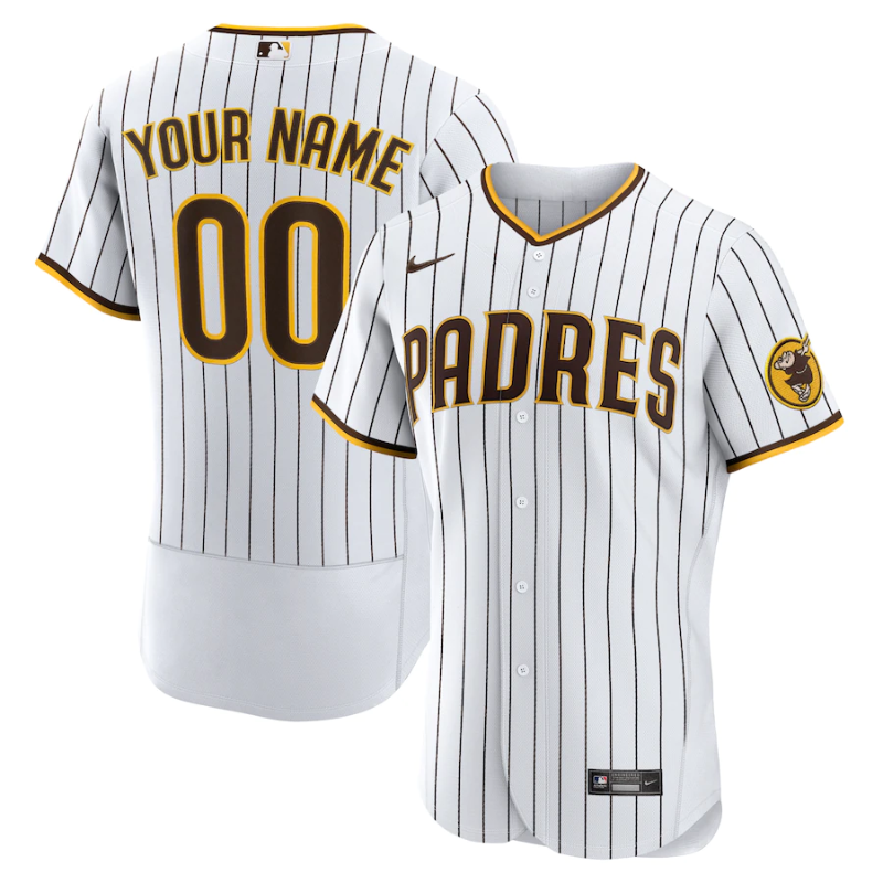 All Players San Diego Padres White Home Custom Jersey