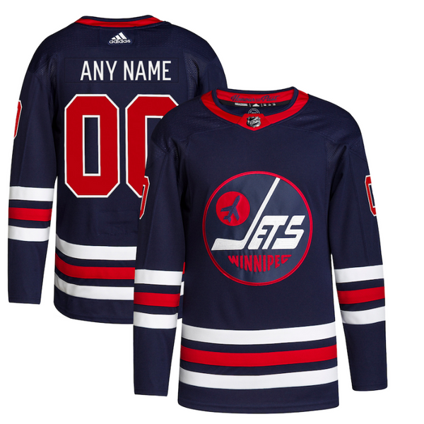 Winnipeg Jets 2022 Alternate Primegreen Custom Jersey - Navy