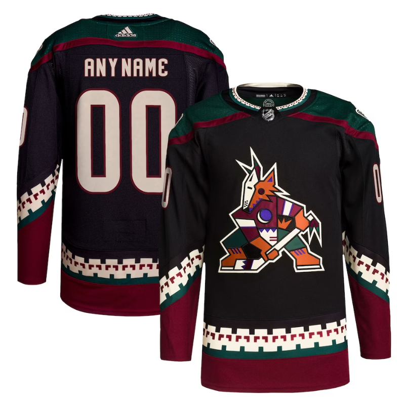 Arizona Coyotes Team Home Primegreen Custom Jersey - Black - Jersey Teams World