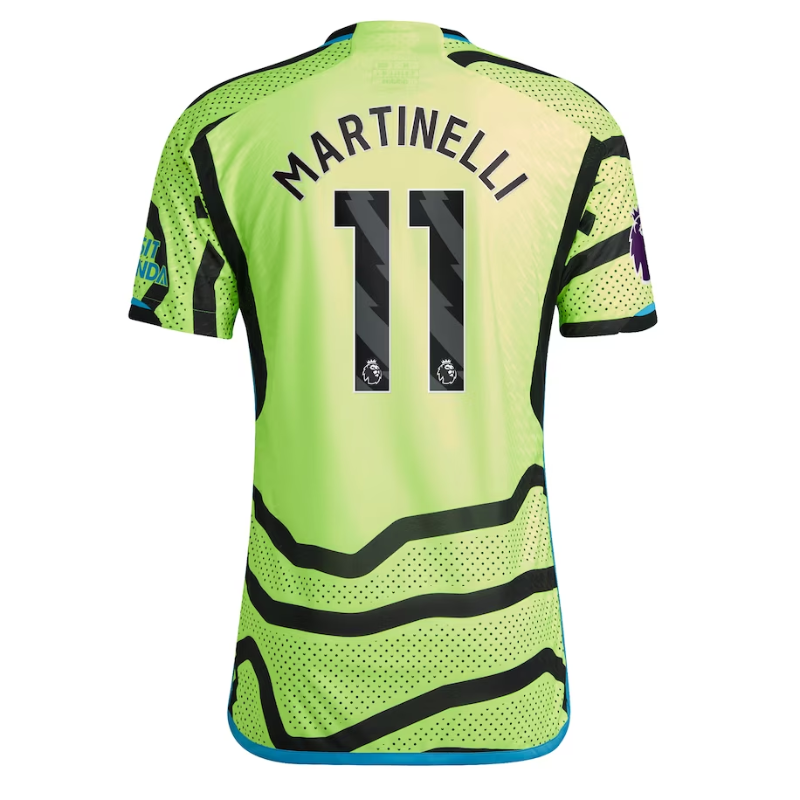 Arsenal Away Shirt 2023-24 with Martinelli 11 printing Jersey - Yellow