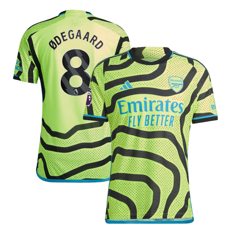 Arsenal Away Shirt 2023-24 with Ødegaard 8 printing Jersey - Yellow