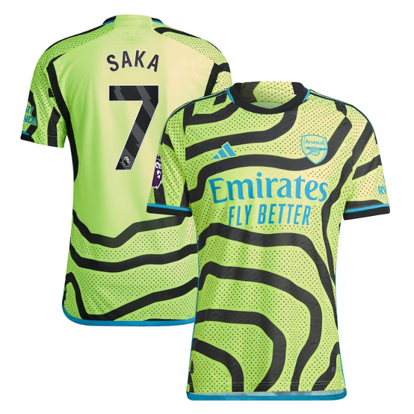 Arsenal Away Shirt 2023-24 with Saka 7 printing Jersey - Yellow