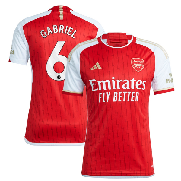 Arsenal Home Shirt 2023-24 with Gabriel 6 printing Player Jersey Red