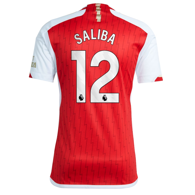 Saliba 12 Arsenal Shirt 2023/24 Home Player Jersey - Red