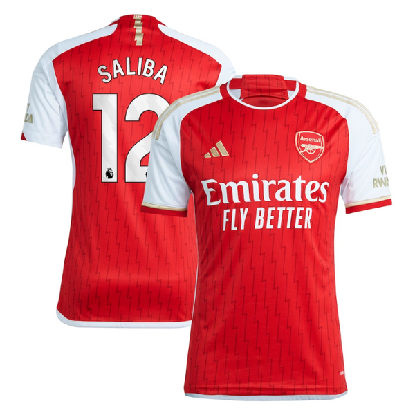 Saliba 12 Arsenal Shirt 2023/24 Home Player Jersey - Red