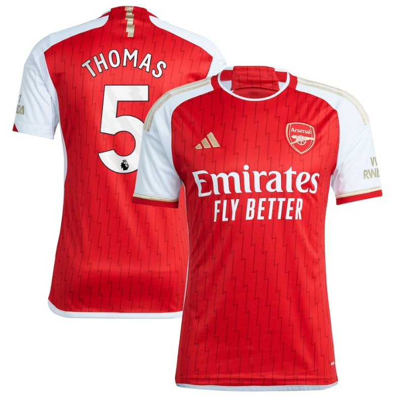 Arsenal Home Shirt 2023-24 with Thomas 5 printing Jersey Red