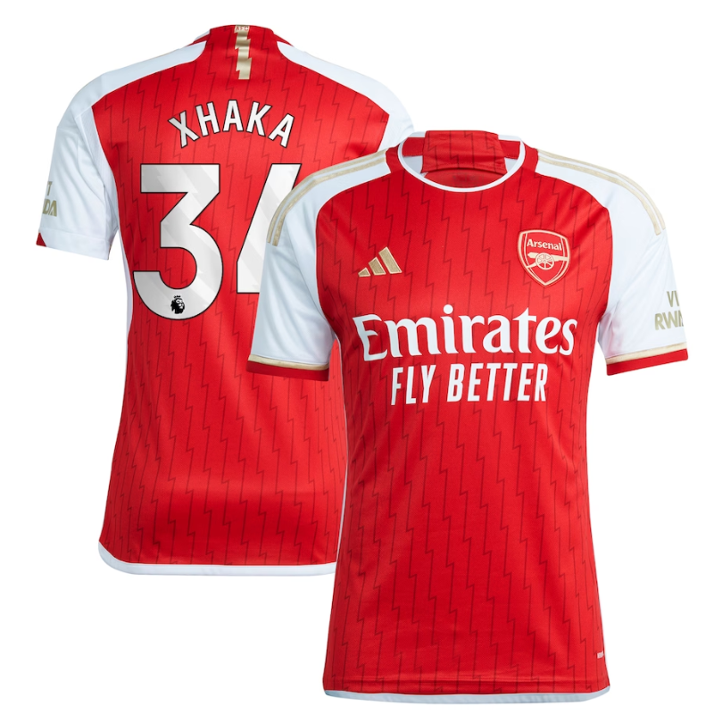 Arsenal Home Shirt 2023-24 with Xhaka 34 printing Jersey Red