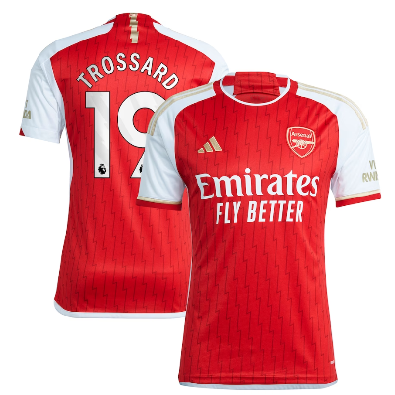 Arsenal Home Shirt 2023-24 with Trossard 19 printing Jersey Red