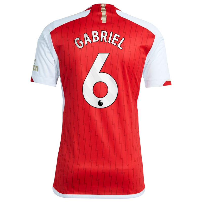 Arsenal Team 2023-24 with Gabriel 6 printing Jersey - Red - Jersey Teams World