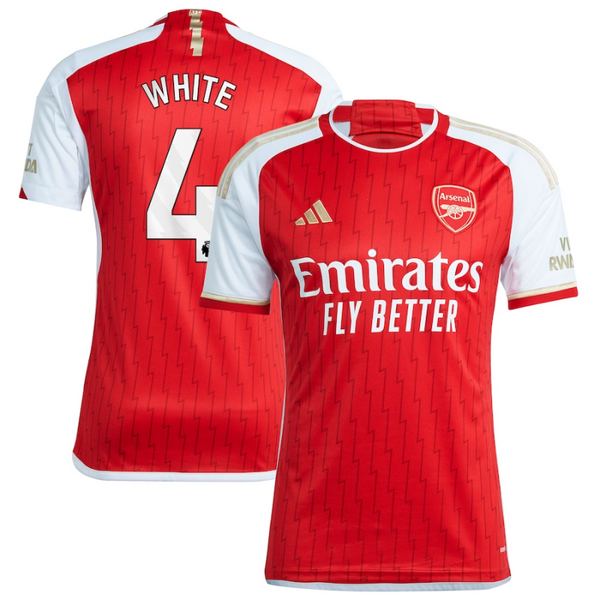 Arsenal Team 2023-24 with White 4 printing Jersey - Red - Jersey Teams World