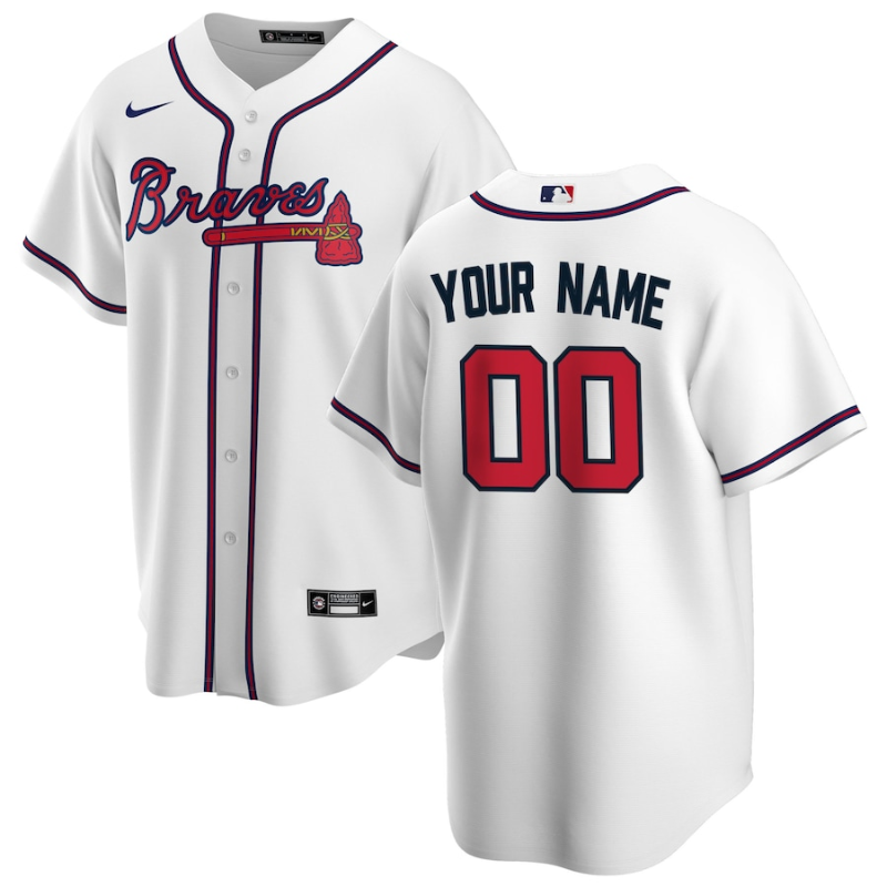 Atlanta Braves Team Home Custom Jersey Unisex White - Jersey Teams World