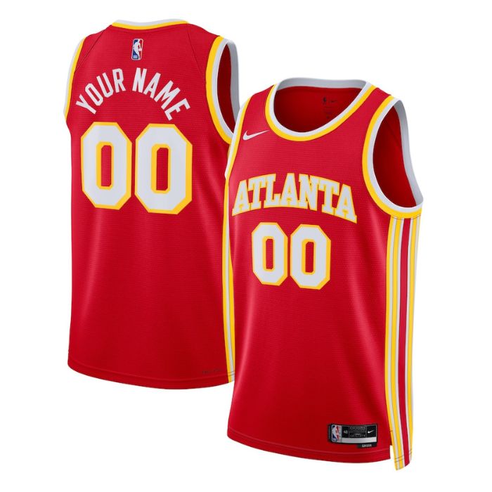 Atlanta Hawks Unisex 2023 Customized Jersey Red - Icon Edition - Jersey Teams World