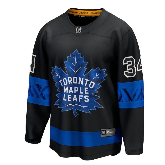 Auston Matthews Toronto Maple Leafs Team Alternate Premier Breakaway Reversible Unisex Player Jersey - Black - Jersey Teams World