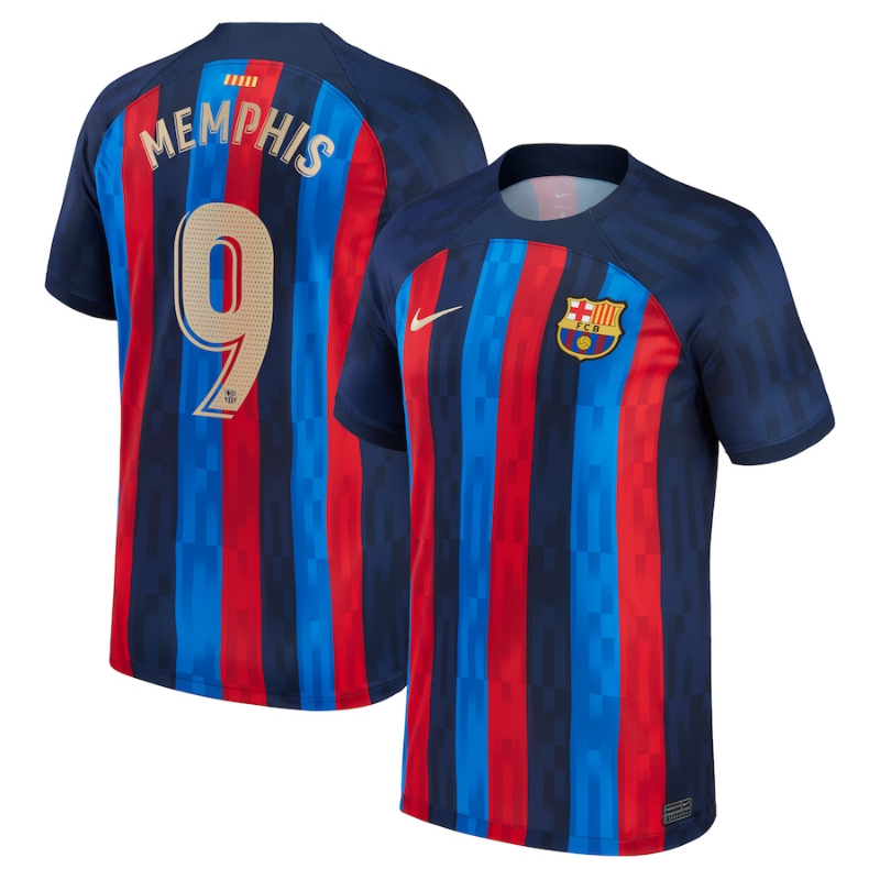 Barcelona Home Stadium   Unisex Shirt 2023 with Memphis 9 printing - - Jersey Teams World