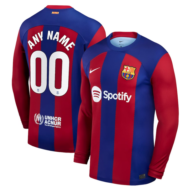 Barcelona 2023/24 Home Customized Long Sleeve Jersey - Royal