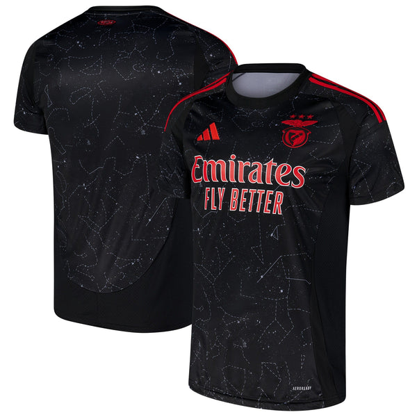 Benfica adidas 2024/25 Away Custom Jersey - Black