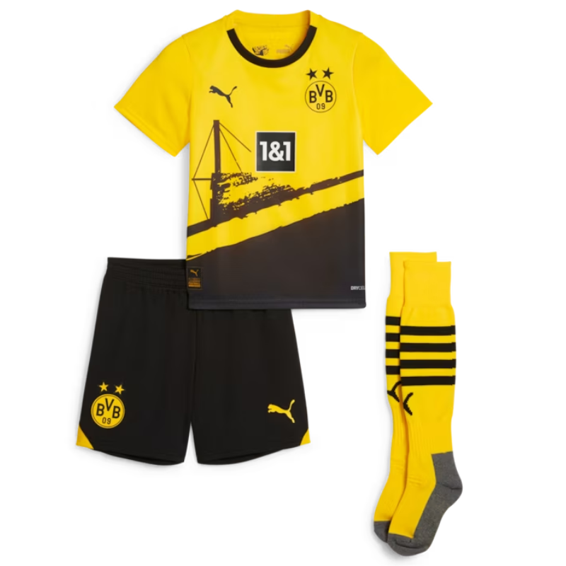 Borussia Dortmund Home Puma Kids 2023-24 Custom Jersey - Yellow