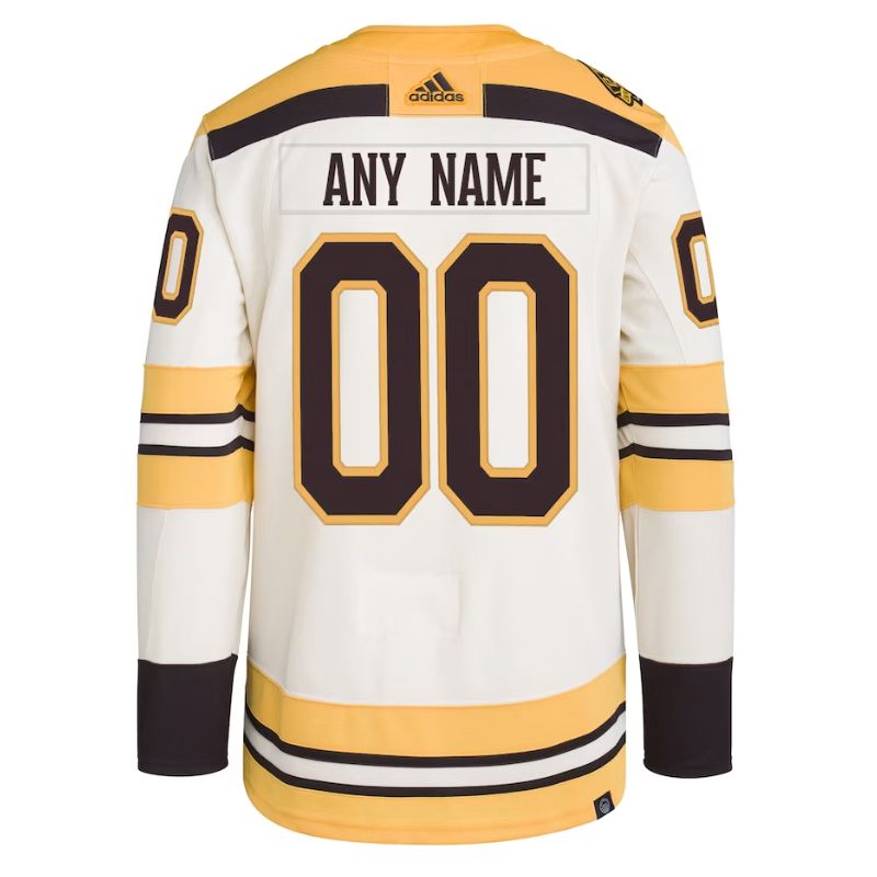 Boston Bruins 100th Anniversary Custom Jersey Cream