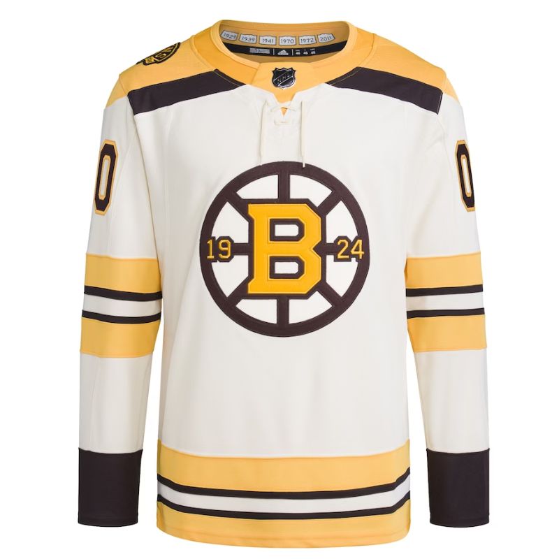 Boston Bruins 100th Anniversary Custom Jersey Cream