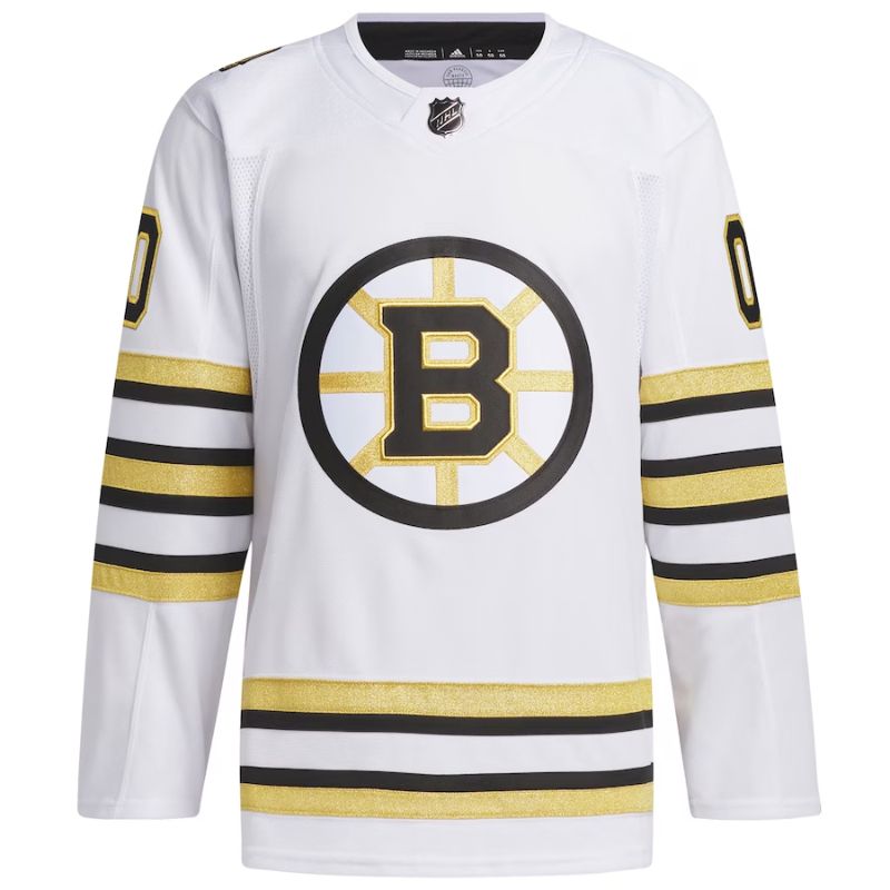 Boston Bruins 100th Anniversary Custom Jersey White