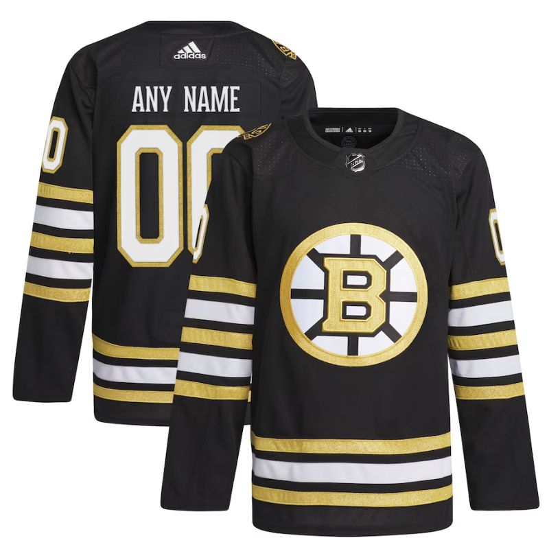 Boston Bruins 100th Anniversary Primegreen Custom Jersey Black