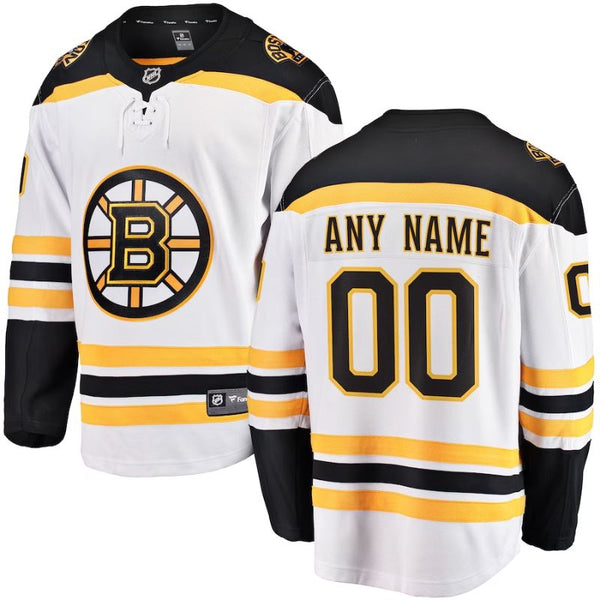 Boston Bruins Away Breakaway Custom Jersey White