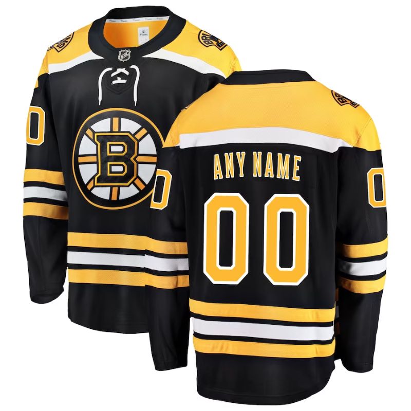 Boston Bruins Home Breakaway Custom Jersey Black