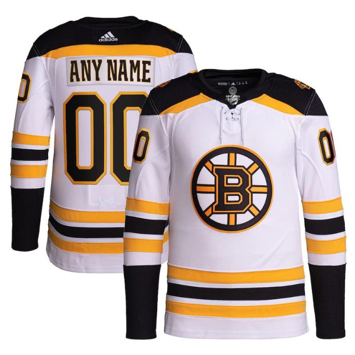 Boston Bruins Unisex Away Primegreen  Pro Personalizedized Jersey - White - Jersey Teams World